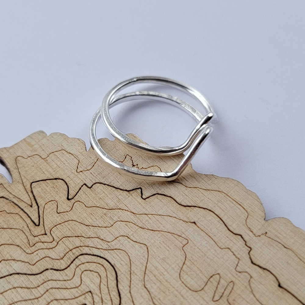 Fine Silver "Peaks" Stacking Rings - Picture 7 of 8